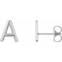 Sterling Silver Single Initial A Earring 1