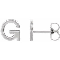 Sterling Silver Single Initial G Earring 1