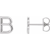 Sterling Silver Single Initial B Earring 1