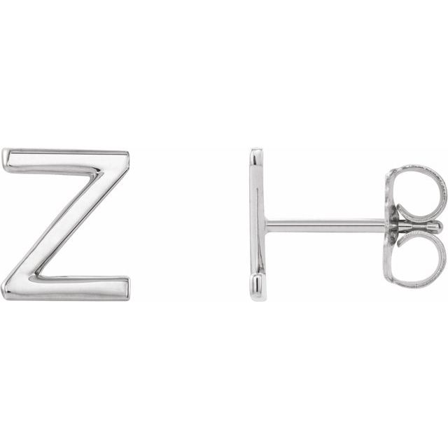 Sterling Silver Single Initial Z Earring 1