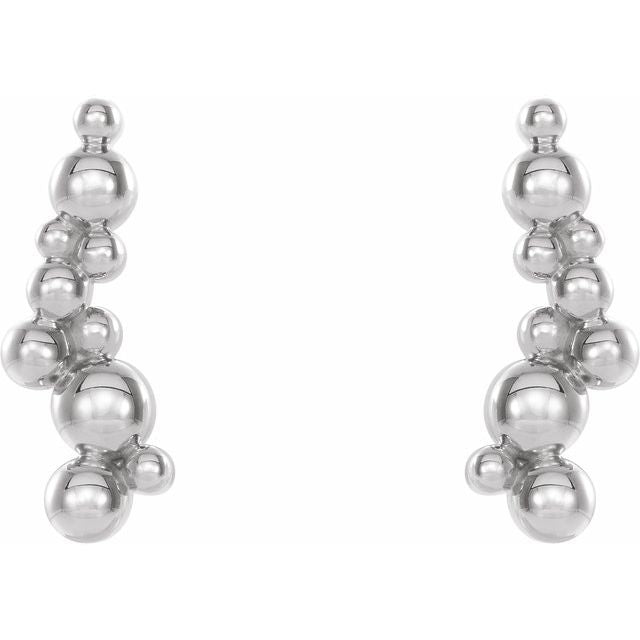 Sterling Silver Beaded Ear Climbers 2
