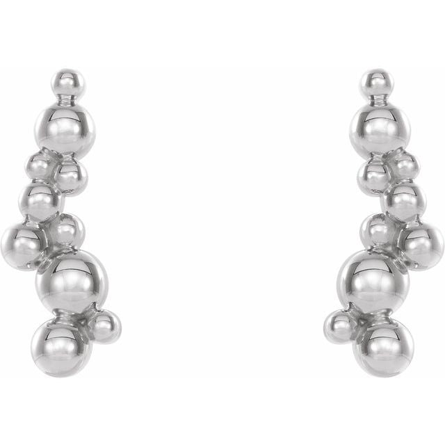 Sterling Silver Beaded Ear Climbers 2