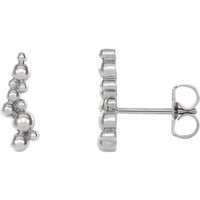 Sterling Silver Beaded Ear Climbers 1