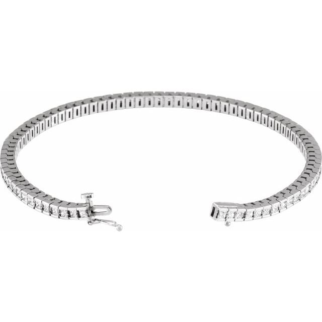 14K White 3 9/10 CTW Diamond Line 7 1/4" Bracelet 2