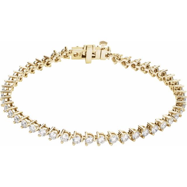 14K Yellow Gold 4 3/4 CTW Lab-Grown Diamond Line 7 1/4" Bracelet