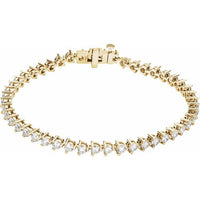 14K Yellow Gold 4 3/4 CTW Lab-Grown Diamond Line 7 1/4" Bracelet