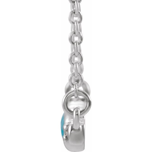 14K White Turquoise & 1/8 CTW Diamond Bar 18" Necklace 2
