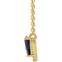 14K Yellow Blue Sapphire & .06 CTW Diamond 18" Necklace 2
