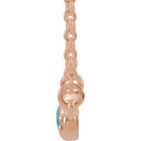 14K Rose Turquoise & 1/8 CTW Diamond Bar 18" Necklace 2