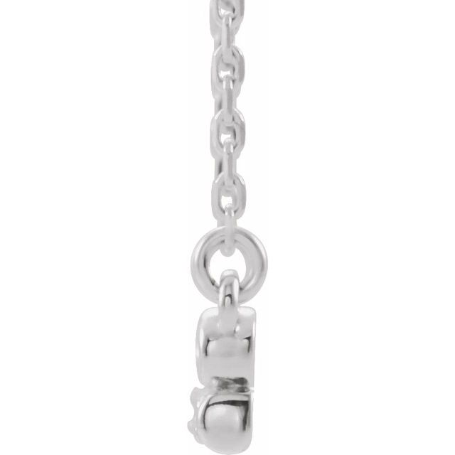 14K White Blue Sapphire Infinity-Inspired Bar 18" Necklace 2