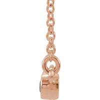 14K Rose Aquamarine Bezel-Set Bar 18" Necklace 2
