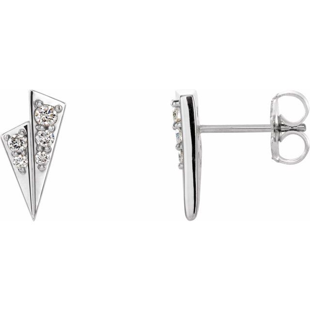 14K White 1/6 CTW Diamond Geometric Earrings 1