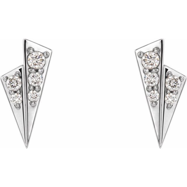 14K White 1/6 CTW Diamond Geometric Earrings 2