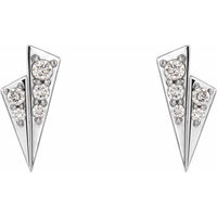 14K White 1/6 CTW Diamond Geometric Earrings 2