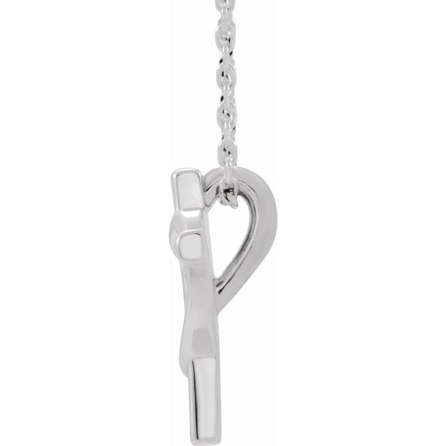 Sterling Silver Youth Cross with Heart 15" Necklace 2