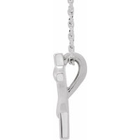 Sterling Silver Youth Cross with Heart 15" Necklace 2