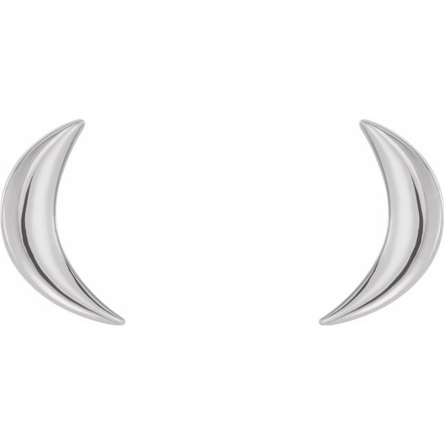 Sterling Silver Crescent Moon Earrings 2