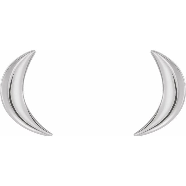 Sterling Silver Crescent Moon Earrings 2