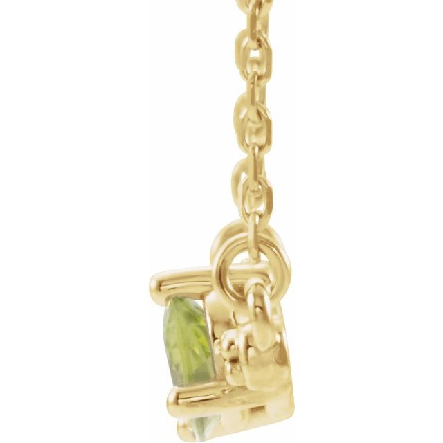 14K Yellow Peridot & 1/10 CTW Diamond 16" Necklace 2