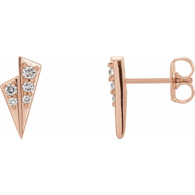 14K Rose 1/6 CTW Diamond Geometric Earrings 1