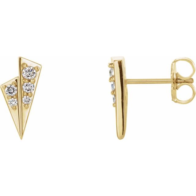 14K Yellow 1/6 CTW Diamond Geometric Earrings 1