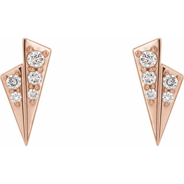 14K Rose 1/6 CTW Diamond Geometric Earrings 2