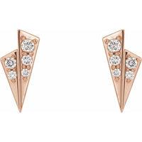 14K Rose 1/6 CTW Diamond Geometric Earrings 2