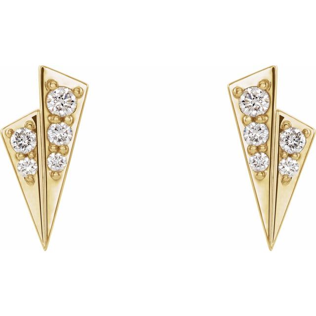 14K Yellow 1/6 CTW Diamond Geometric Earrings 2