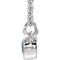 Sterling Silver Blue Zircon & .02 CTW Diamond 18" Necklace 2