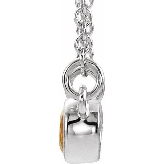 Sterling Silver Citrine & .02 CTW Diamond 18" Necklace 2