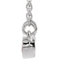 Sterling Silver Lab-Created Ruby & .02 CTW Diamond 18" Necklace