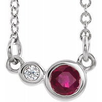 Sterling Silver Lab-Created Ruby & .02 CTW Diamond 18" Necklace