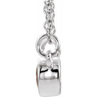Sterling Silver Mozambique Garnet & .02 CTW Diamond 18" Necklace 2
