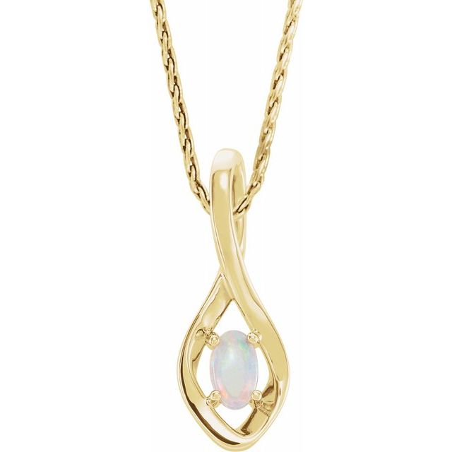 14K Yellow Freeform Opal 16-18" Necklace 1