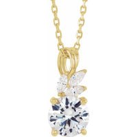 14K Yellow Sapphire & 1/10 CTW Diamond 16-18" Necklace 1