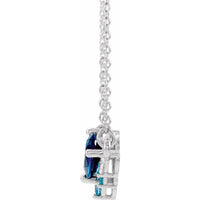 Sterling Silver Imitation Multi-Gemstone & .06 CTW Diamond 18" Necklace 2