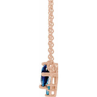 14K Rose Multi-Gemstone & .06 CTW Diamond 16" Necklace 2