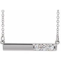 Sterling Silver 1/5 CTW Diamond Bar 16-18" Necklace 1