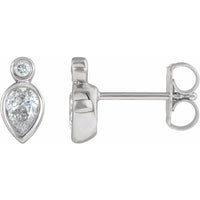 14K White 1/3 CTW Diamond Bezel-Set Earrings 1