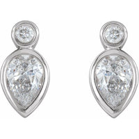 14K White 1/3 CTW Diamond Bezel-Set Earrings 2