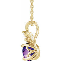 14K Yellow Amethyst & 1/10 CTW Diamond 16-18" Necklace 2
