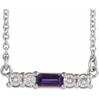14K White Amethyst & 1/5 CTW Diamond 18" Necklace 1