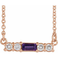 14K Rose Amethyst & 1/5 CTW Diamond 18" Necklace 1