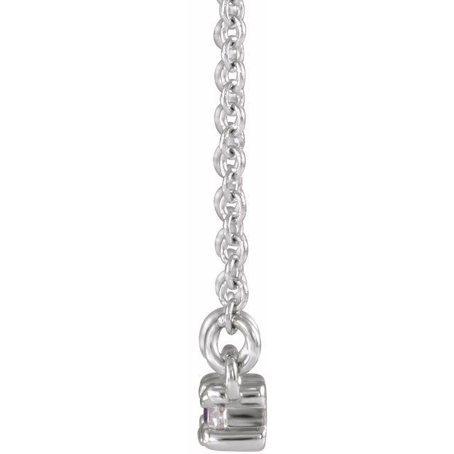 14K White Amethyst & 1/5 CTW Diamond 18" Necklace 2