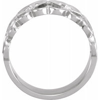 14K White 10 mm Heart Design Band Size 11 2