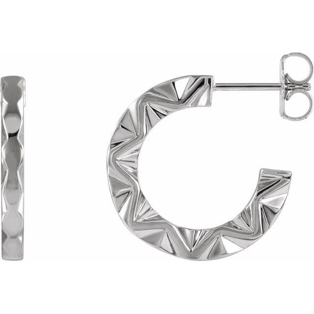 Sterling Silver Geometric Hoop Earrings 1