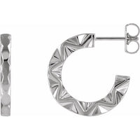 Sterling Silver Geometric Hoop Earrings 1