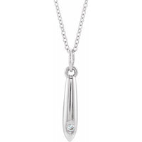 Sterling Silver .03 CTW Diamond Geometric 16-18" Necklace 1
