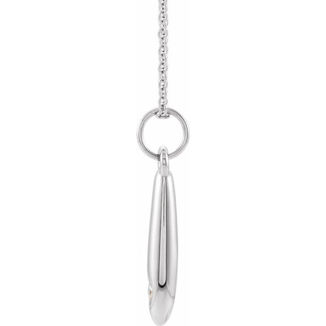 Sterling Silver .03 CTW Diamond Geometric 16-18" Necklace 2