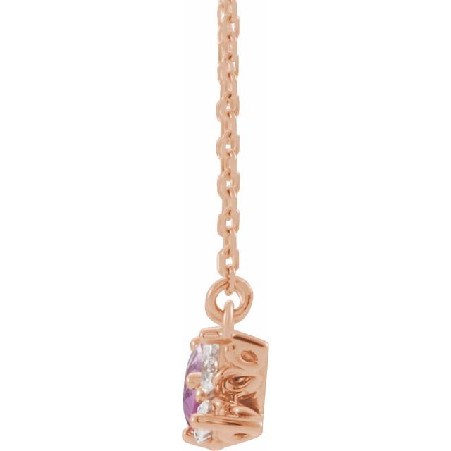 14K Rose Pink Sapphire & 1/6 CTW Diamond 18" Necklace 2